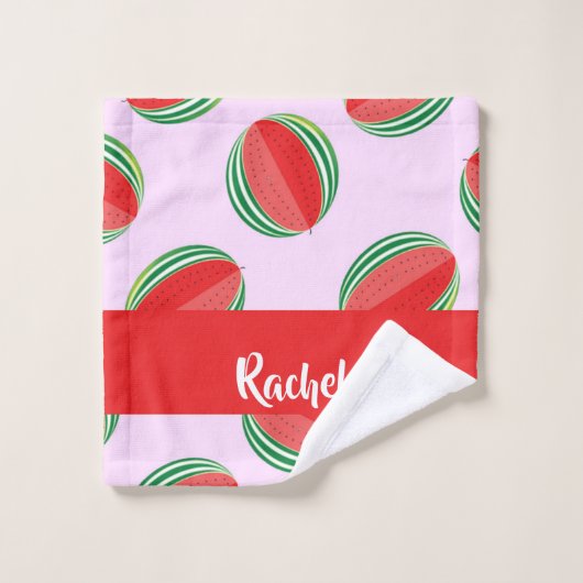 Sliced watermelon pattern on pink waschlappen (Waschlappen)