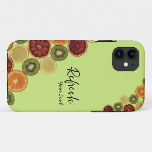 Slices diverse frische Früchte iPhone Case (Rückseite (Horizontal))
