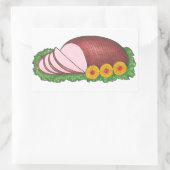 Slices Ham Holiday Weihnachten Ostern Abendessen Rechteckiger Aufkleber (Tasche)