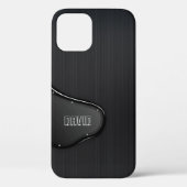Slick Black Metallic Textur Case-Mate iPhone Hülle (Rückseite)