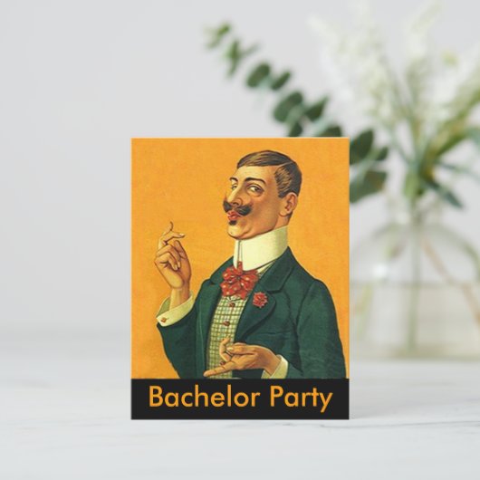Slick Dapper Snapper ~ Bachelor Party Einladung (Stehend Vorderseite)
