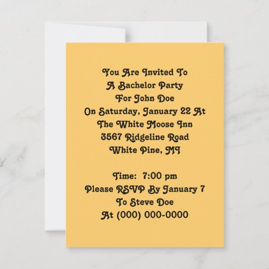 Slick Dapper Snapper ~ Bachelor Party Einladung (Rückseite)