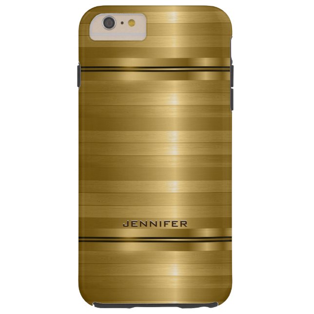 Slick Metallic Gold Print Streifen Print Case-Mate iPhone Hülle (Rückseite)