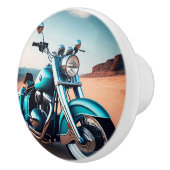 Slick Motorcycle Blaues Meer Keramikknauf (Rechts)