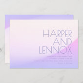 Slick Ombre Gradient Lila Mist Tropical Wedding Einladung (Vorne/Hinten)