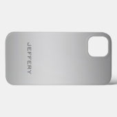 Slick Silver Gray Metallic Design Monogrammiert Case-Mate iPhone Hülle (Rückseite (Horizontal))