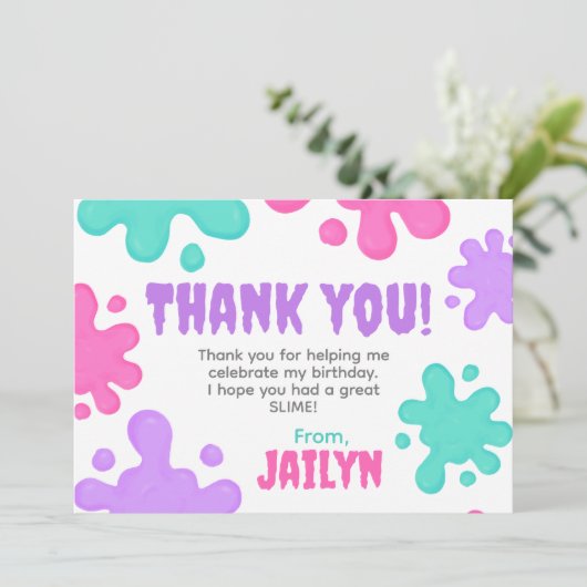 Slide Birthday Danke-Karte Dankeskarte (Stehend Vorderseite)