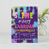 Slide Birthday Party Custom Einladung (Stehend Vorderseite)