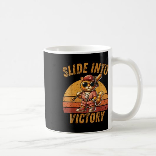 Slide in Vicente Funny Funny Cat Baseball Sunset V Kaffeetasse (Rechts)