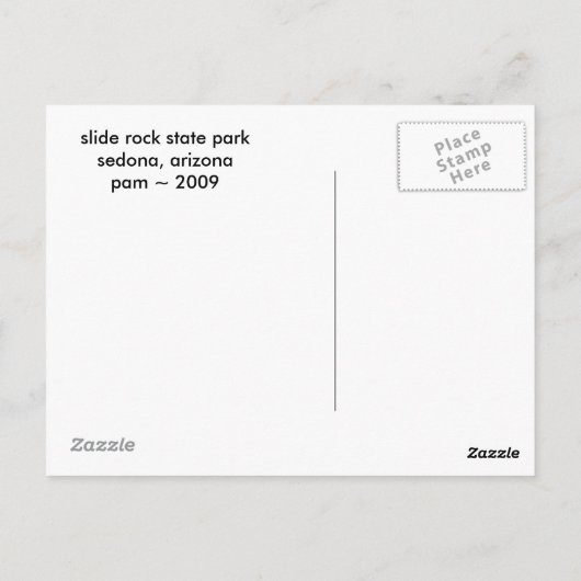 Slide Rock Staat Park Postkarte (Rückseite)