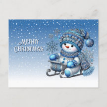 Slide Snowman Weihnachten Weihnachten Postkarte