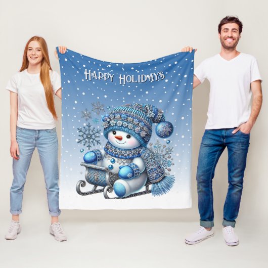 Slide Snowman Weihnachtsfeiertag Fleece Blanket (Beispiel)