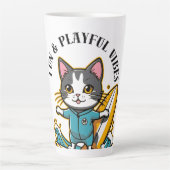 Sliding Cat Fun & Playful Vibes Milchtasse (Vorderseite)