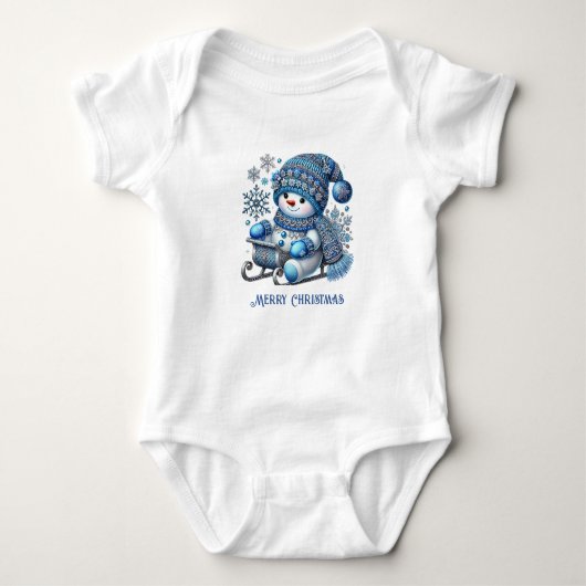Sliding Snowman Baby Bodysuit Baby Strampler (Vorderseite)
