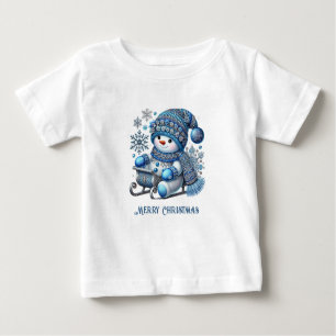 Sliding Snowman Baby T - Shirt