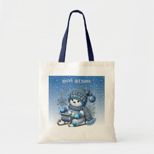 Sliding Snowman Weihnachtsfeiertag Tote Tag Tragetasche