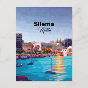 Sliema Malta Reise Postkarte, Sliema Reise Postkar Postkarte
