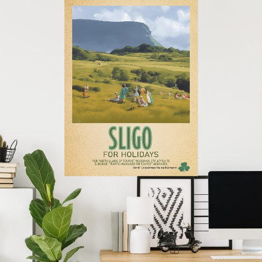 Sligo Irland, Retro Irish Travel Advert Poster (Heimbüro)