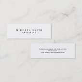 Slim Architect Moderne einfache Minimal-Visitenkar Mini Visitenkarte (Vorne/Hinten)