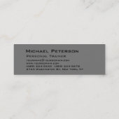 Slim Black Out Personal Trainer Fitness Mini Visitenkarte (Rückseite)