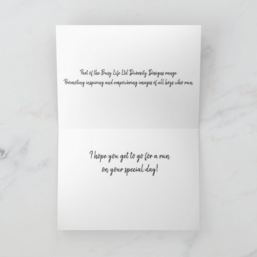 Slim Boy Runner Geburtstag Karte (Innenseite)
