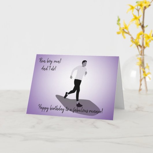 Slim Boy Runner Geburtstag Karte (Gelbe Blume)