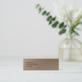 Slim Browny Trendy Beruflich Business Card Mini Visitenkarte (Stehend Vorderseite)