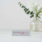 Slim Calligraphy Gray Makeup Artist Business Card Mini Visitenkarte (Stehend Vorderseite)