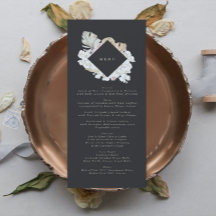 Slim Charcoal Cream Pampas Grass Floral Wedding