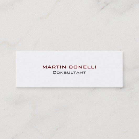 Slim Clean Schwarz-weiß Red Standard Business Card Mini Visitenkarte (Vorderseite)