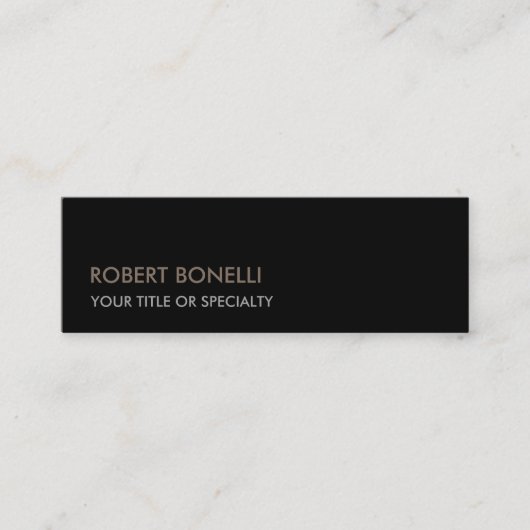 Slim Einzigartig Modernes Schwarzes Stilvoll Mini Visitenkarte (Vorderseite)