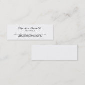 Slim Einzigartige, moderne weiße, trendige Visiten Mini Visitenkarte (Vorne/Hinten)