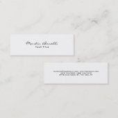 Slim Einzigartige, moderne weiße, trendige Visiten Mini Visitenkarte (Vorne/Hinten)