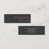 Slim Grau Rosa Saubere, einfach, modern Beruflich Mini Visitenkarte (Vorne/Hinten)