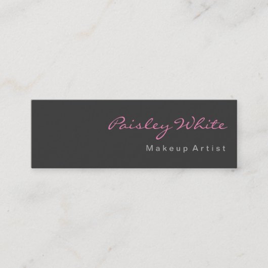 Slim Grau Rosa Saubere, einfach, modern Beruflich Mini Visitenkarte (Vorderseite)