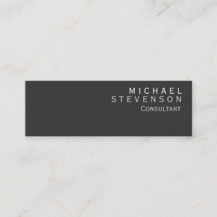Slim Gray Einfache Schlichte Consultant-Visitenkar Mini Visitenkarte