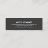 Slim Gray Red Unique Personal Trainer Mini Visitenkarte (Rückseite)