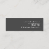 Slim Gray Yellow Unique Consultant Mini Visitenkarte (Rückseite)