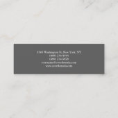 Slim Grey Schwarz-weiß Monogram Business Card Mini Visitenkarte (Rückseite)