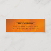 Slim Handwriting Modern trendiger Orange Hintergru Mini Visitenkarte (Rückseite)