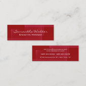 Slim Handwriting Modern Trendred Abstrakt Mini Visitenkarte (Vorne/Hinten)