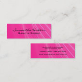 Slim Handwriting Modern Trendrosa Feminine Mini Visitenkarte (Vorne/Hinten)