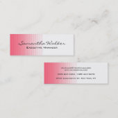 Slim Handwriting Modern Trendrosa Weiß Mini Visitenkarte (Vorne/Hinten)