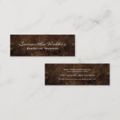 Slim Handwriting Modern trendy Brown Mini Visitenkarte (Vorne/Hinten)