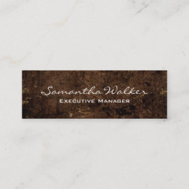 Slim Handwriting Modern trendy Brown Mini Visitenkarte