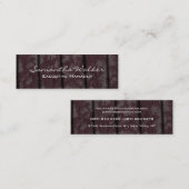 Slim Handwriting Modern Trendy Brown Wood Mini Visitenkarte (Vorne/Hinten)