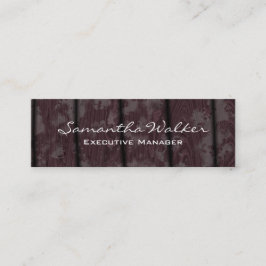 Slim Handwriting Modern Trendy Brown Wood Mini Visitenkarte