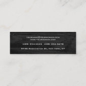 Slim Handwriting Modern Trendy Gray Wood Mini Visitenkarte (Rückseite)