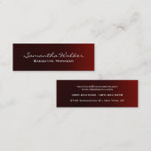 Slim Handwriting Modern Trendy Reddish Brown Mini Visitenkarte (Vorne/Hinten)