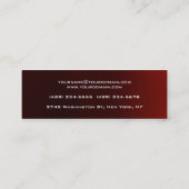 Slim Handwriting Modern Trendy Reddish Brown Mini Visitenkarte (Rückseite)